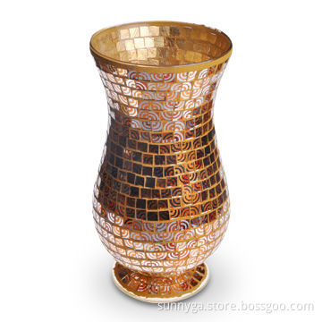 Glass Vase Shape of Mosaic Crafts, with 135mm Top Diameter 135mm Bottom Diameter and 264mm Height